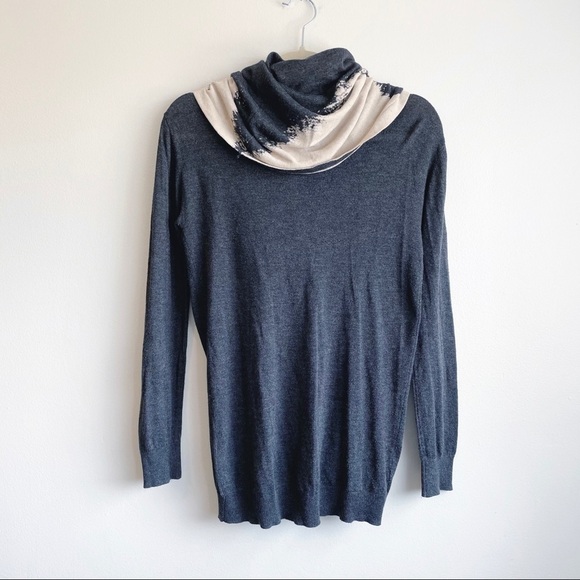 ONE GREY DAY cowl neck sweater wool corporate goth old money dark academia knit - Picture 2 of 5